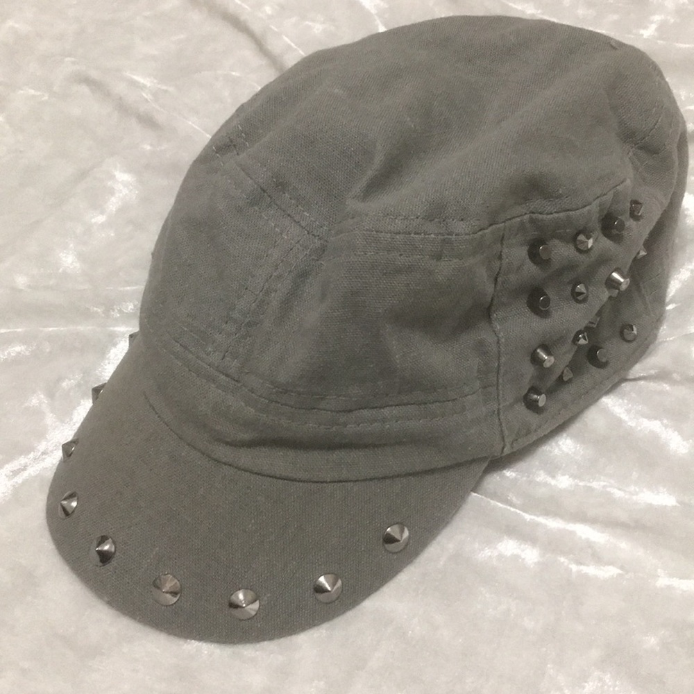 Gray Studded Hat